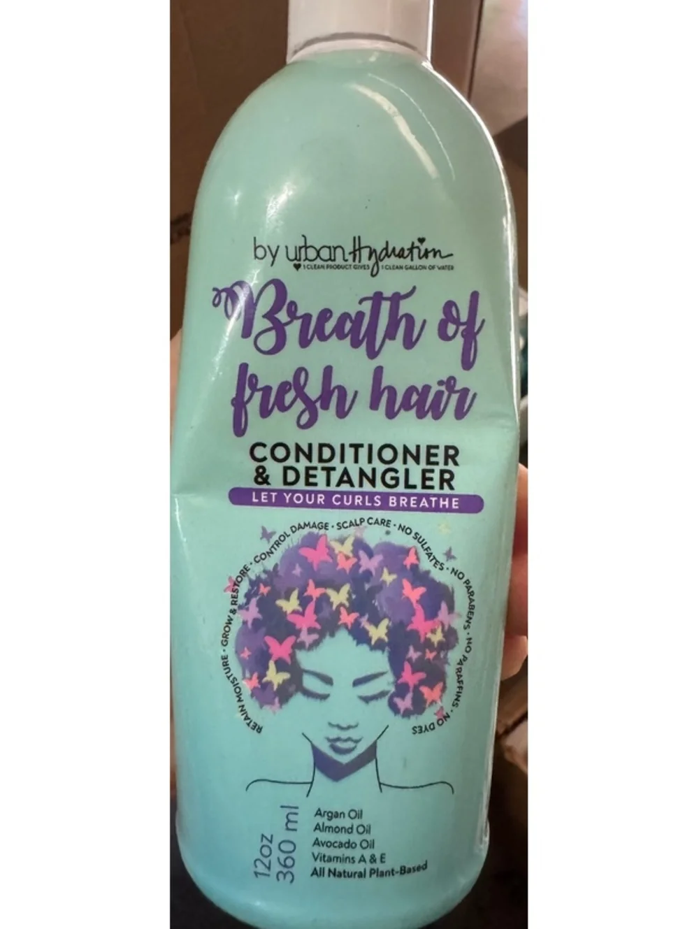 Breath of Fresh Hair Conditioner & Detangler 12oz - Argan Oil, Almond Oil, Avocá